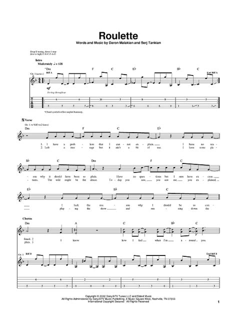 ROULETTE TAB (ver 4) by System Of A Down .